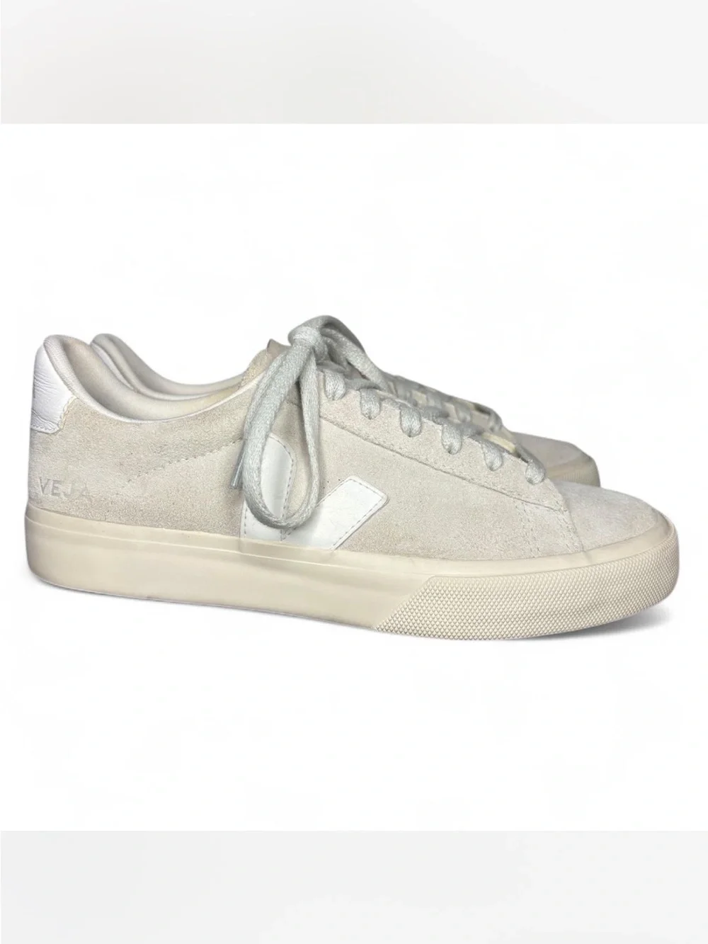 Veja Campo Suede Sneakers Women's 8 Beige/Natural White Lace Up